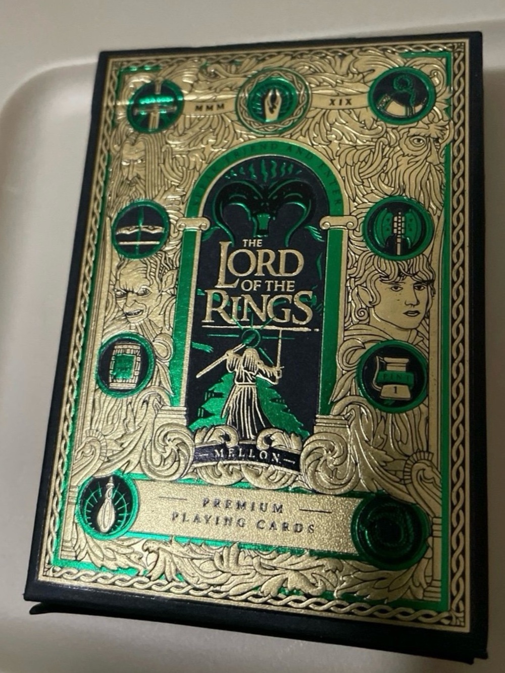 Theory Lord of the Rings Premium Playing Cards — Gold and Green